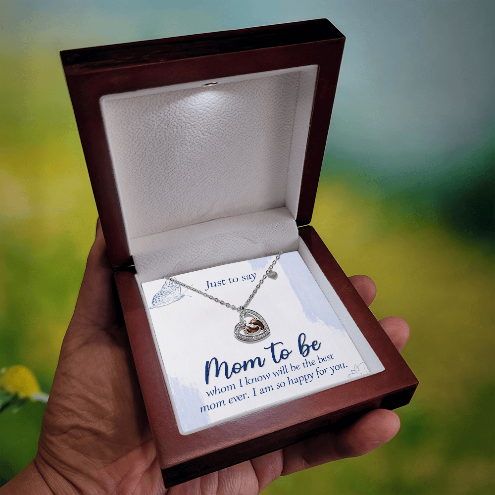 Baby Feet Heart Necklace Features a Sparkling Heart-Shaped Frame
