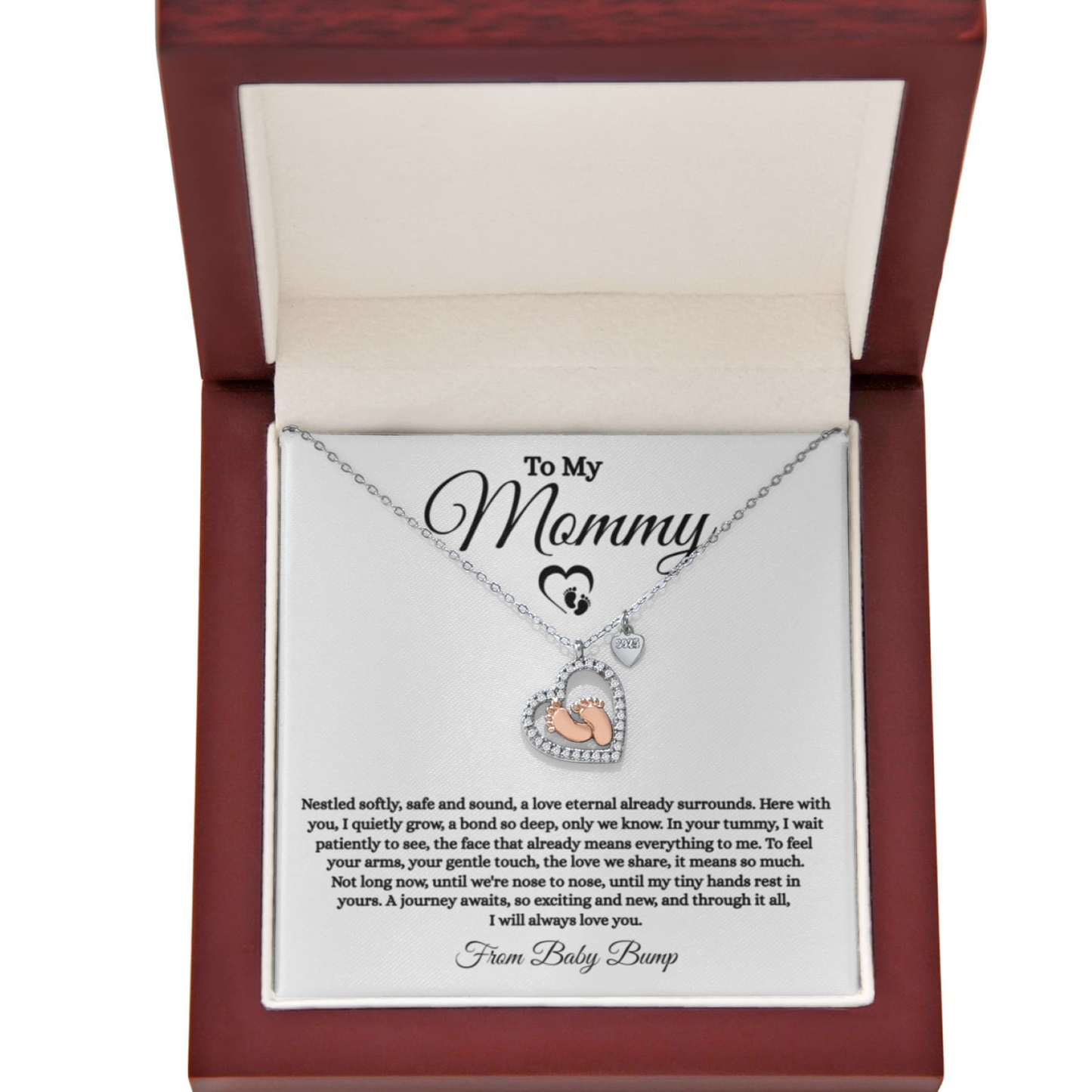 Baby Feet Heart Necklace - Nose to Nose