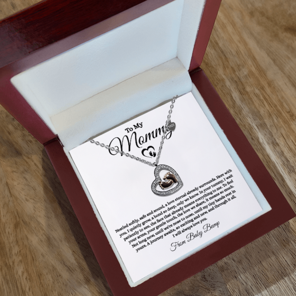 Baby Feet Heart Necklace - Nose to Nose