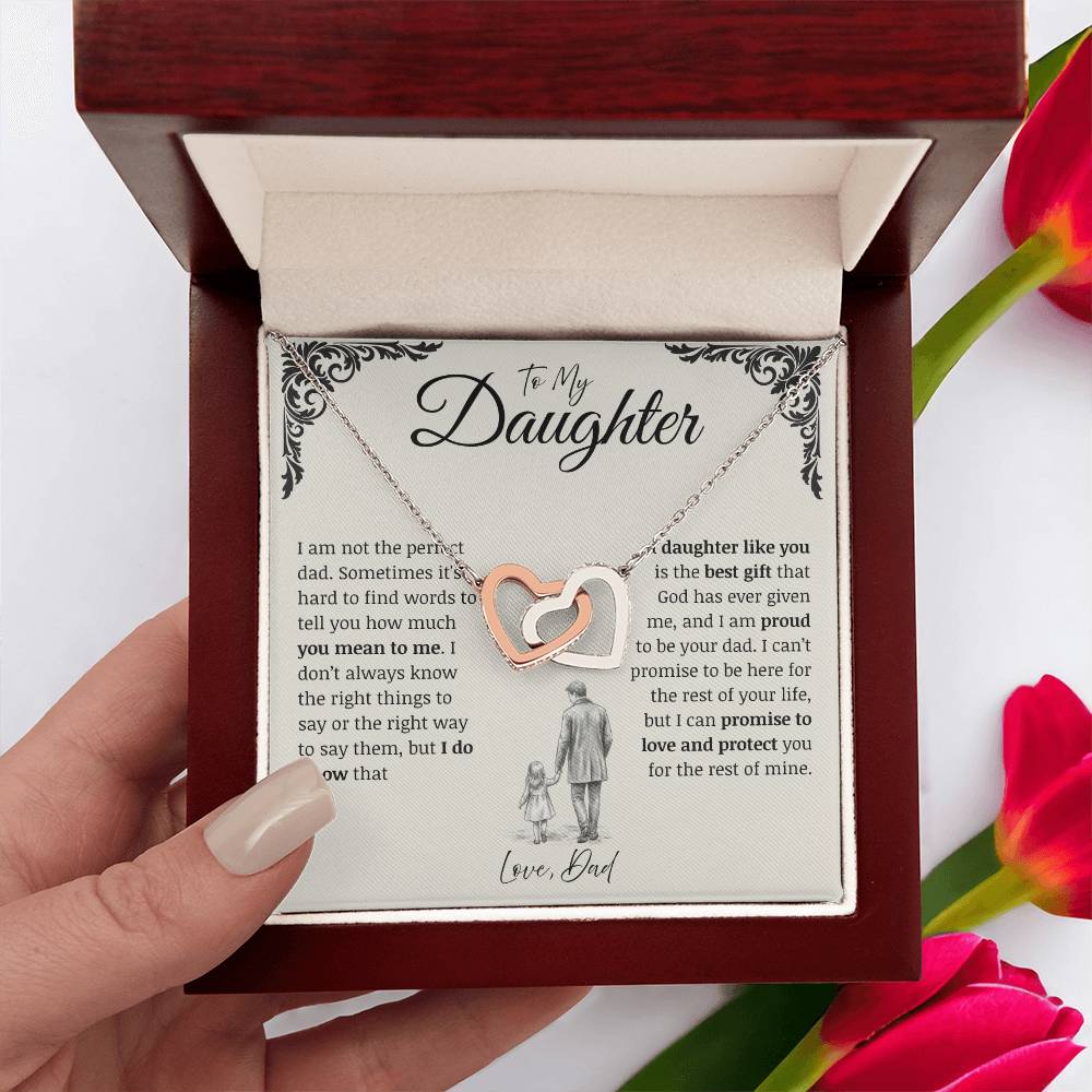 To My Daughter from Dad - 14K White Gold Necklace - Five Designs to Choose From