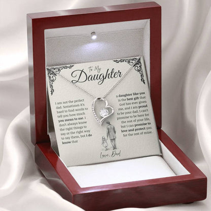 To My Daughter from Dad - 14K White Gold Necklace - Five Designs to Choose From