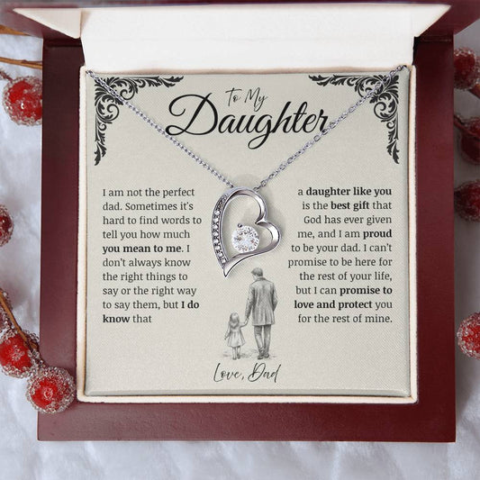 To My Daughter from Dad - 14K White Gold Necklace - Five Designs to Choose From