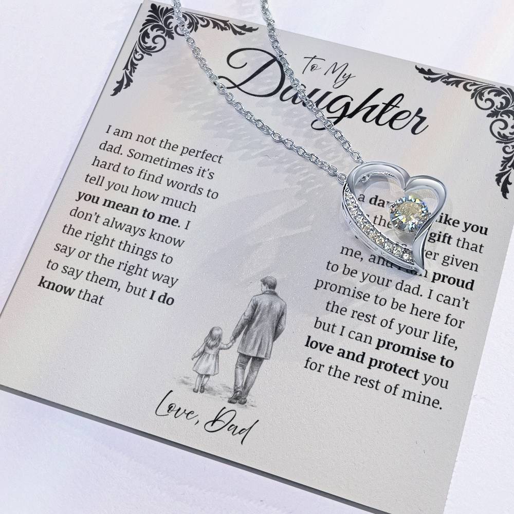 To My Daughter from Dad - 14K White Gold Necklace - Five Designs to Choose From