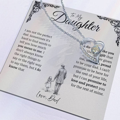 To My Daughter from Dad - 14K White Gold Necklace - Five Designs to Choose From