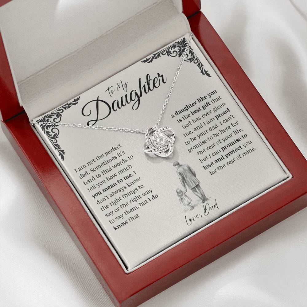 To My Daughter from Dad - 14K White Gold Necklace - Five Designs to Choose From