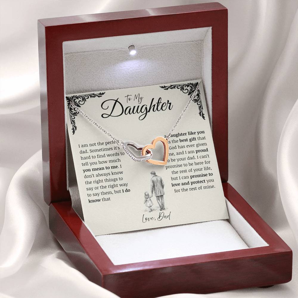 To My Daughter from Dad - 14K White Gold Necklace - Five Designs to Choose From