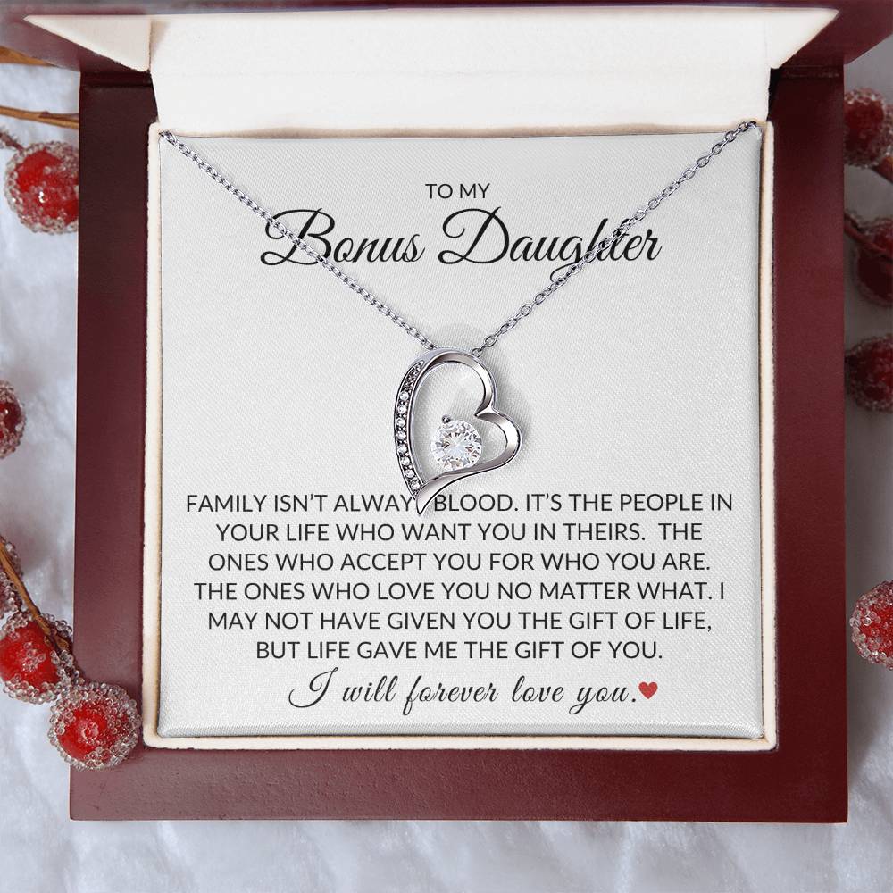 Forever Love Necklace For Bonus Daughter - I Will Forever Love You