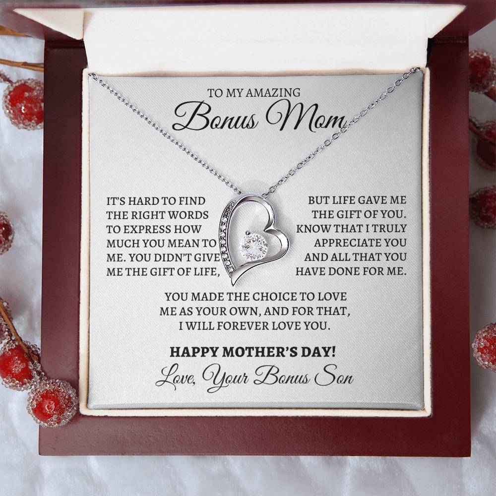 Mother's Day Forever Love Necklace to Bonus Mom from Bonus Son