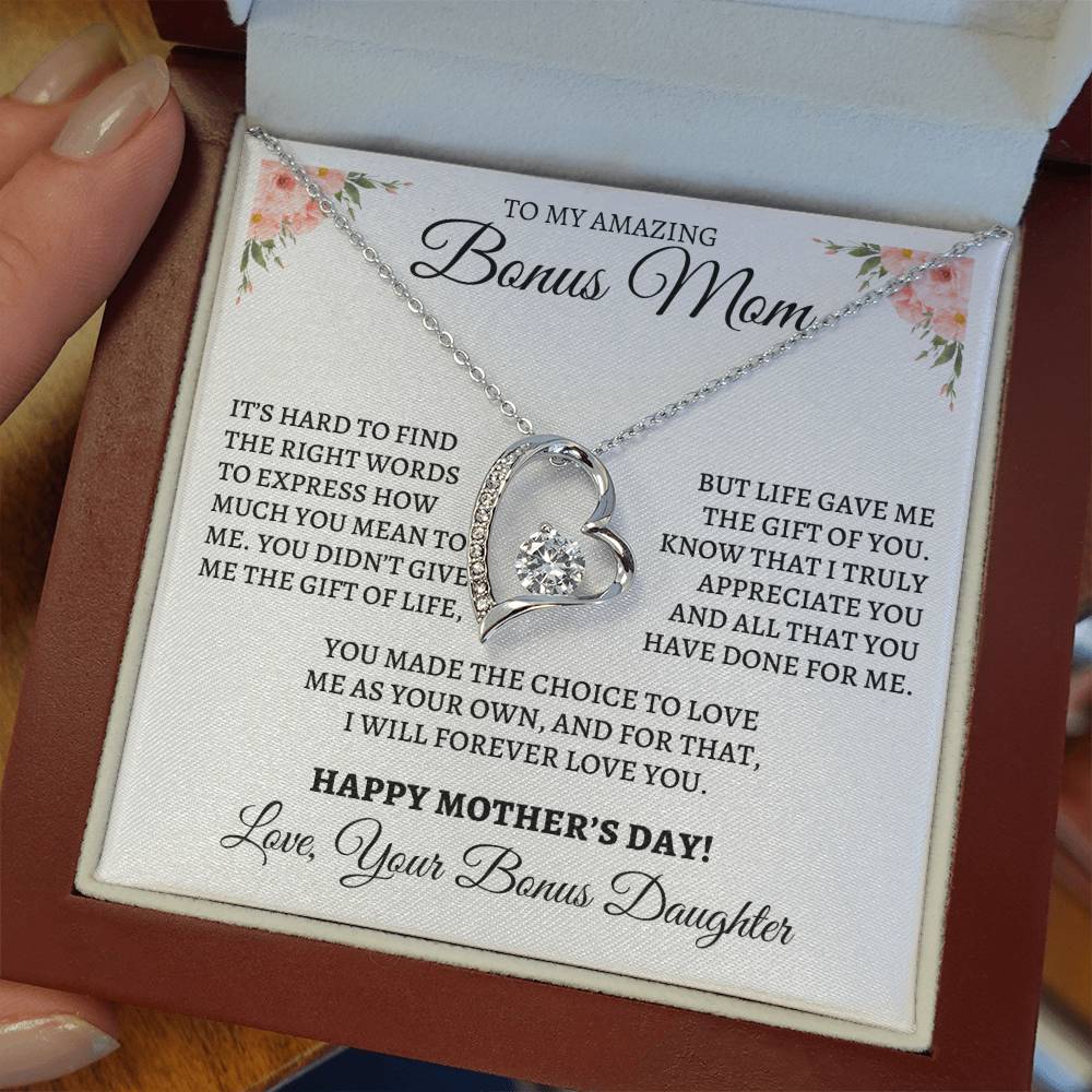 Forever Love Necklace for Mother's Day from Bonus  Daughter