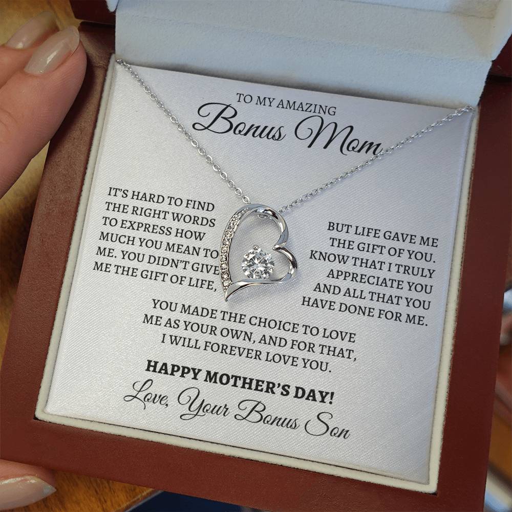 Mother's Day Forever Love Necklace to Bonus Mom from Bonus Son