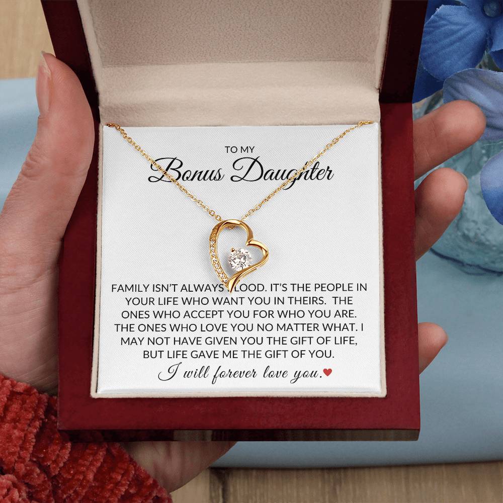 Forever Love Necklace For Bonus Daughter - I Will Forever Love You