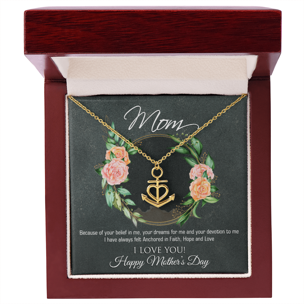 Artisan-Crafted Anchor Pendant Necklace Designed for Mother's Day