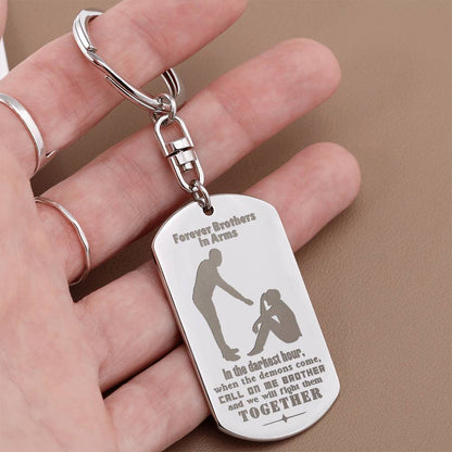 Dog Tag Key Chain In the Darkest Hour