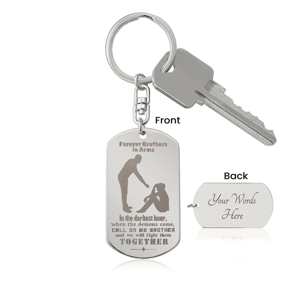 Dog Tag Key Chain In the Darkest Hour