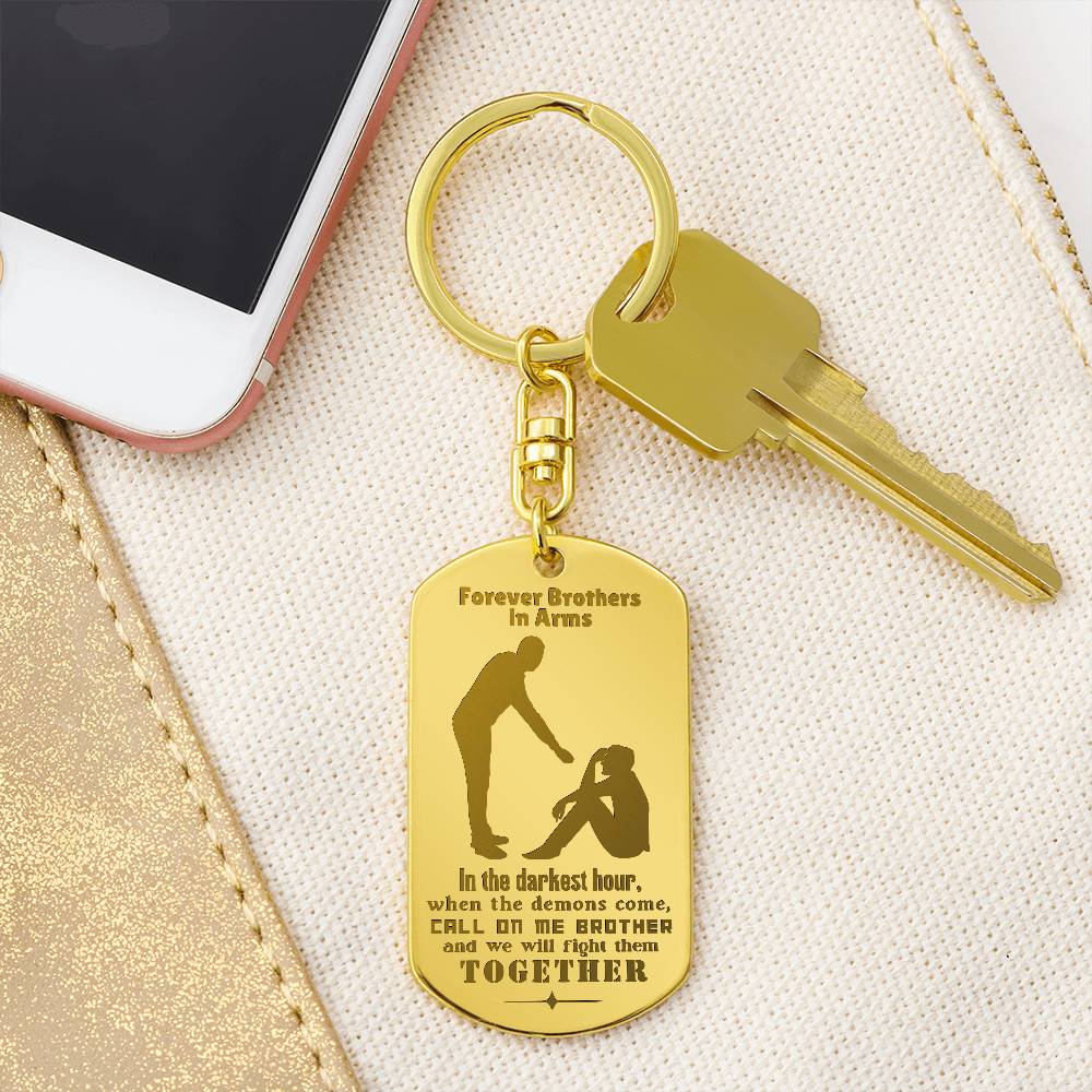 Dog Tag Key Chain In the Darkest Hour