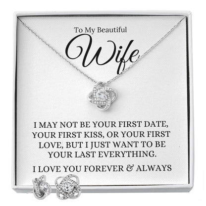 Love Knot Necklace and Earring Set - I May Not Be Your First