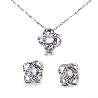 Love Knot Necklace and Earring Set - I Can't Live Without You