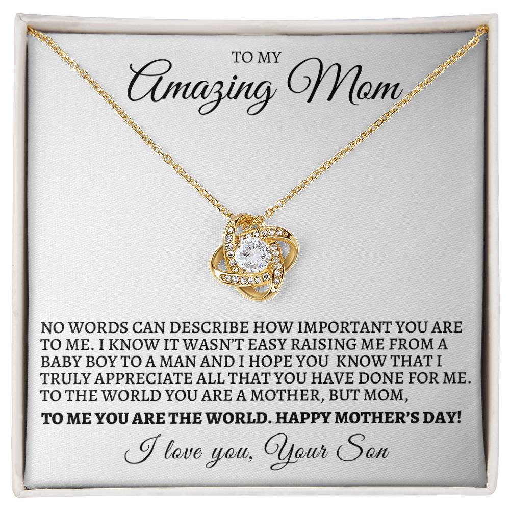 Mother's Day Love Knot Necklace From Son - No Words Can Describe How Important You Are To Me