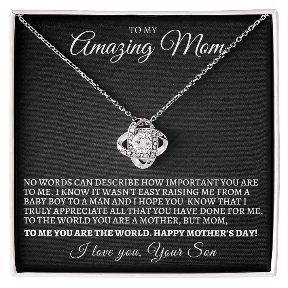 Mother's Day Love Knot Necklace From Son - I Love You