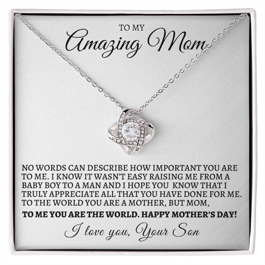 Mother's Day Love Knot Necklace From Son - No Words Can Describe How Important You Are To Me