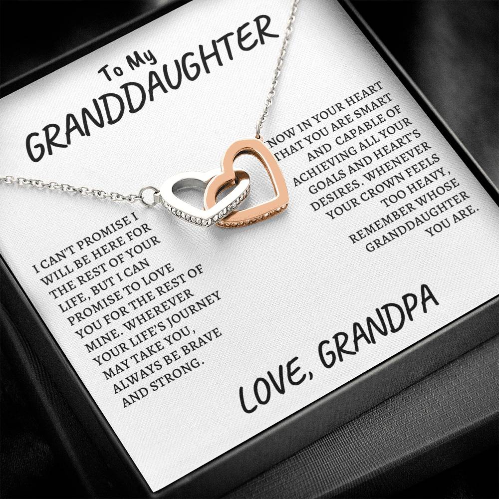 Interlocking Hearts - Granddaughter Always Be Brave