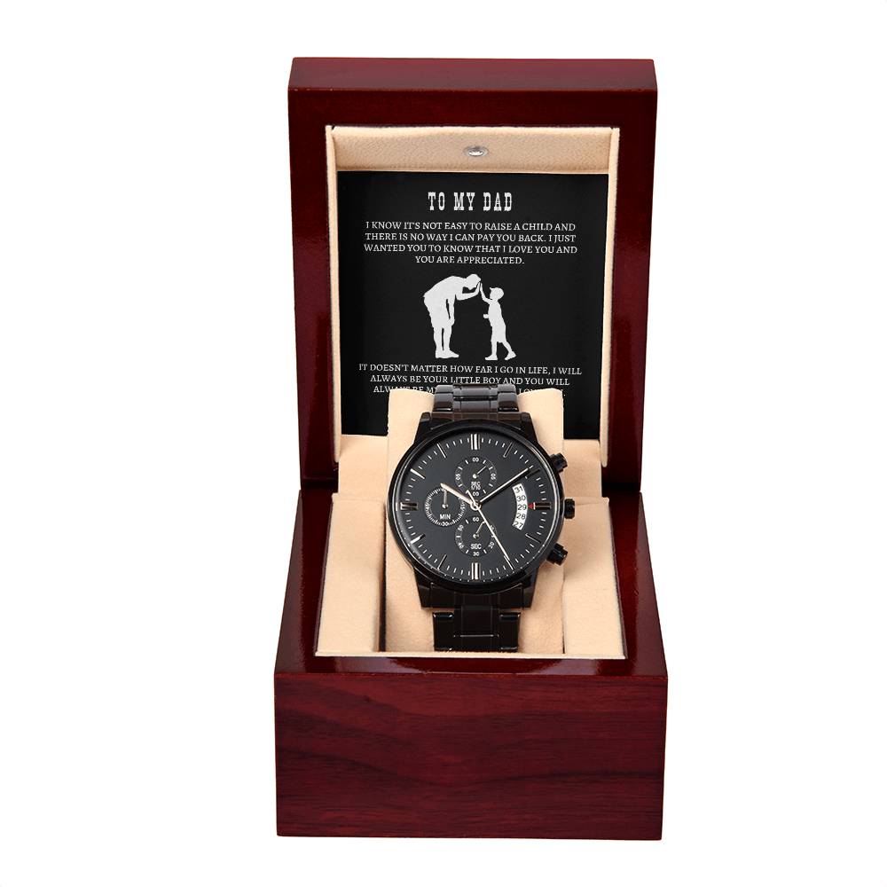 Black Chronograph Watch - Always My Hero