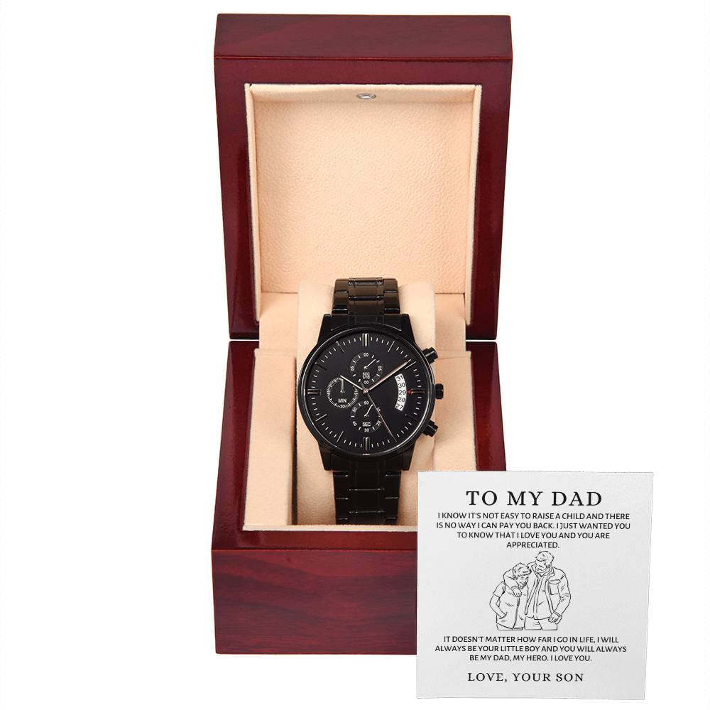 Black Chronograph Watch - You Will Always Be My Dad