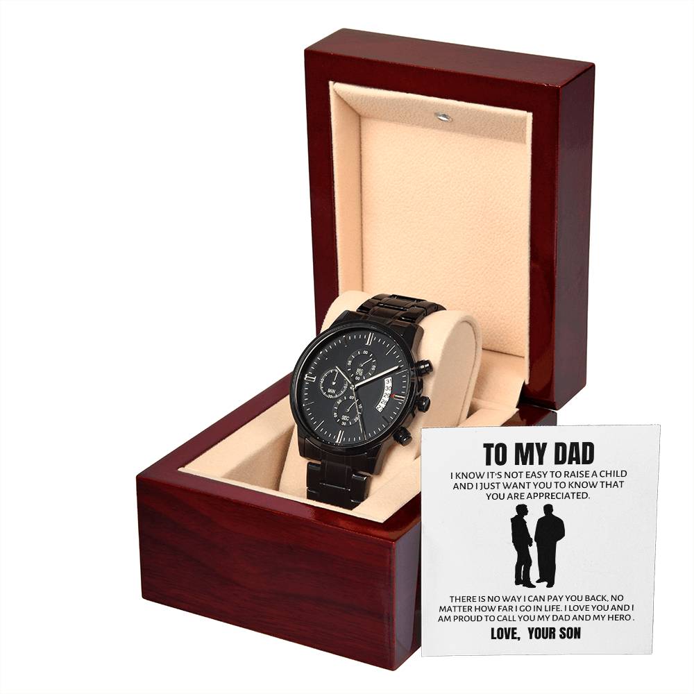 Black Chronograph Watch - I Know It's Not Easy