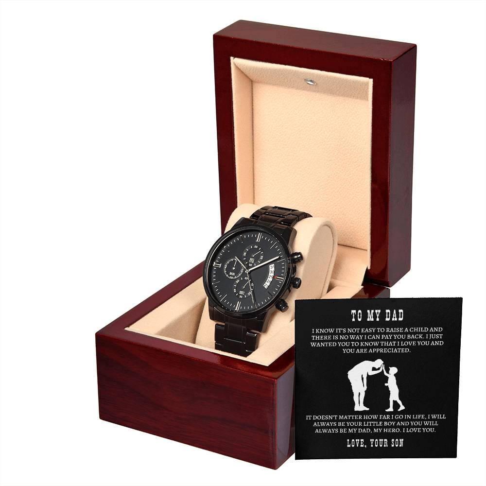 Black Chronograph Watch - Always My Hero