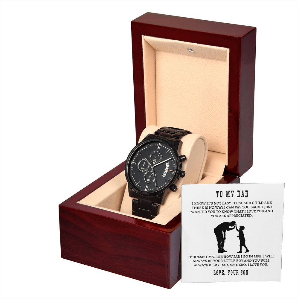 Black Chronograph Watch - You Are Appreciated