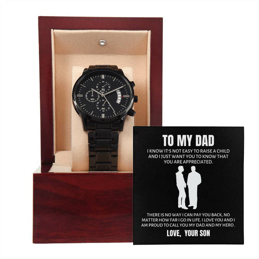 Black Chronograph Watch - Proud to Call You My Dad