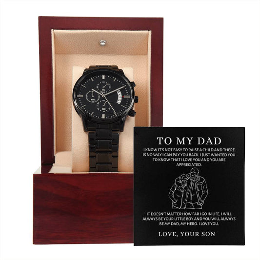 Black Chronograph Watch - Dad, There's No Way I Can Pay You Back