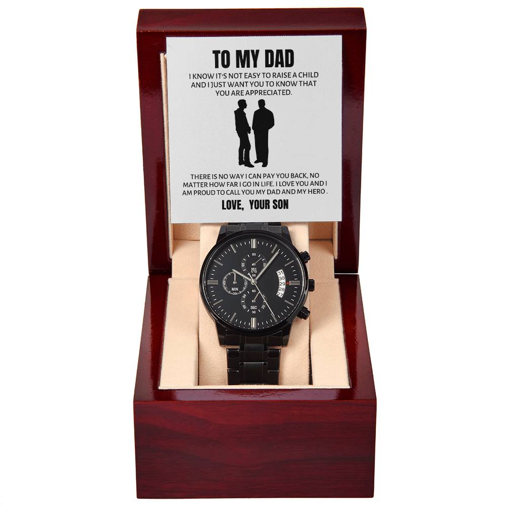 Black Chronograph Watch - I Know It's Not Easy