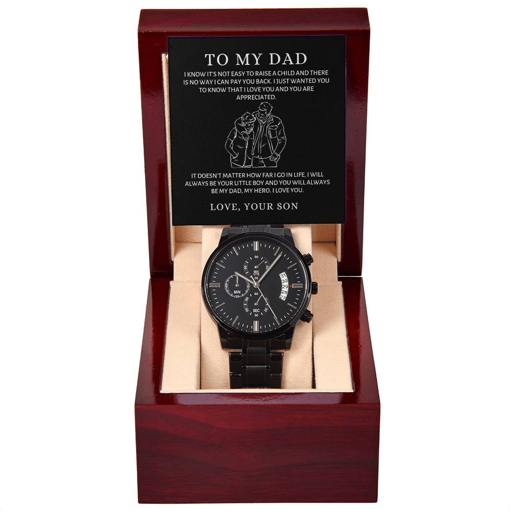 Black Chronograph Watch - Dad, There's No Way I Can Pay You Back