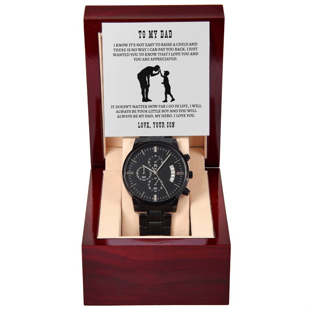 Black Chronograph Watch - You Are Appreciated