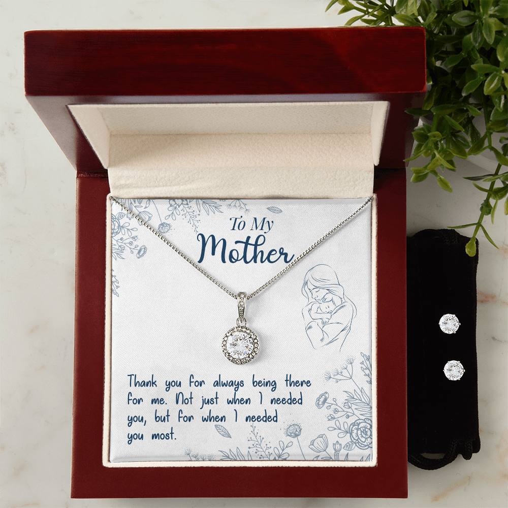 Eternal Hope Necklace and Cubic Zirconia Earring Set - A "Thank You" to Mom for Always Being There