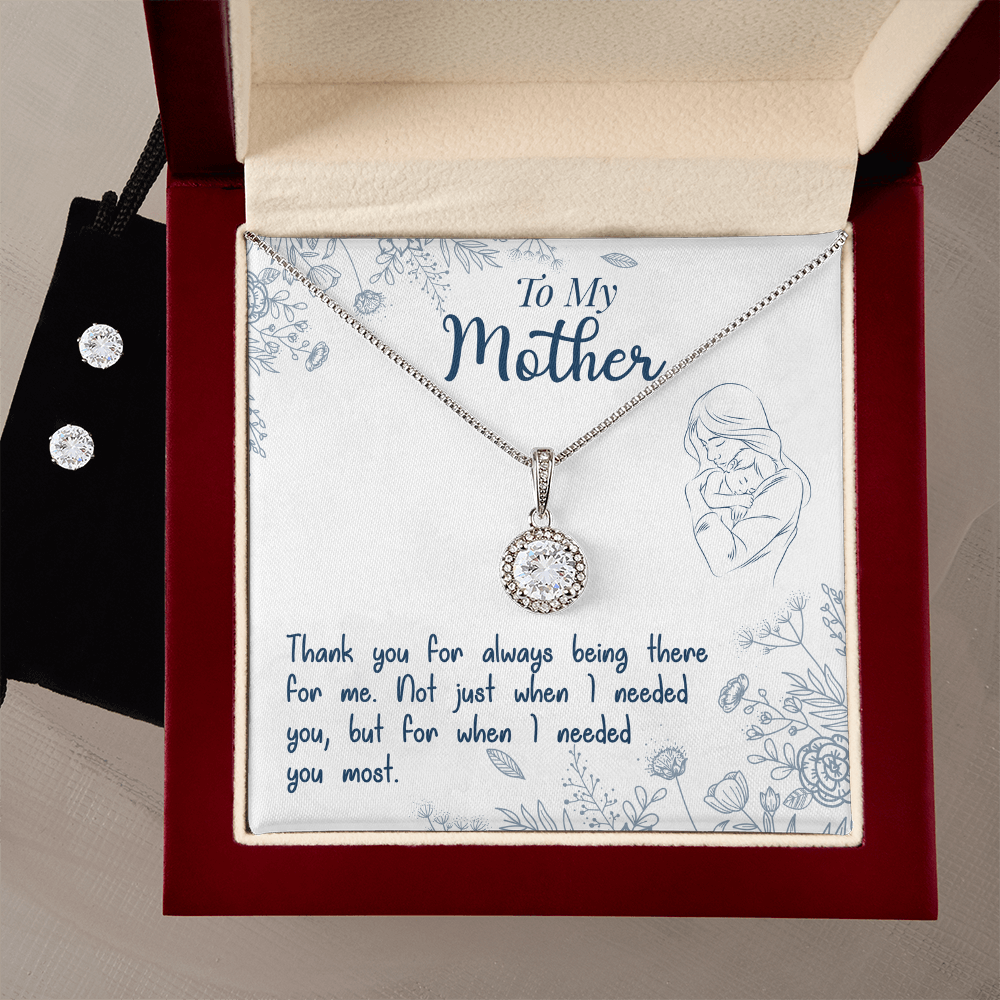 Eternal Hope Necklace and Cubic Zirconia Earring Set - A "Thank You" to Mom for Always Being There