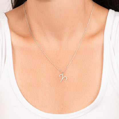 Zodiac Sign Necklace - Aries Wife - Red Sky