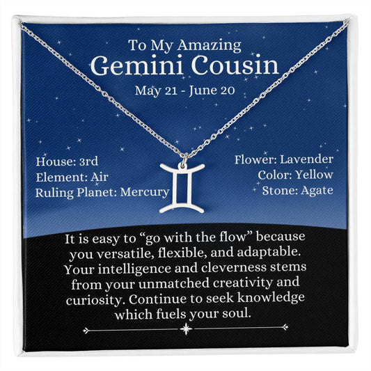 Zodiac Sign Gemini - Cousin - Night Blue Sky