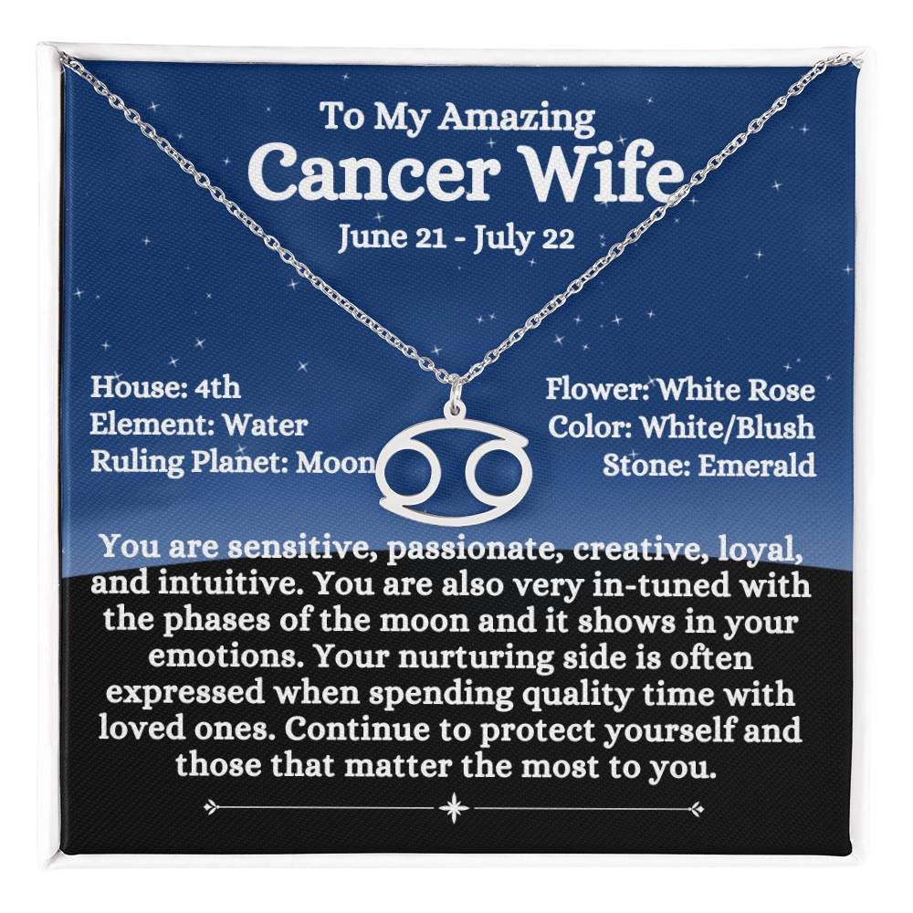 Zodiac Sign Cancer - Wife - Night Blue Sky