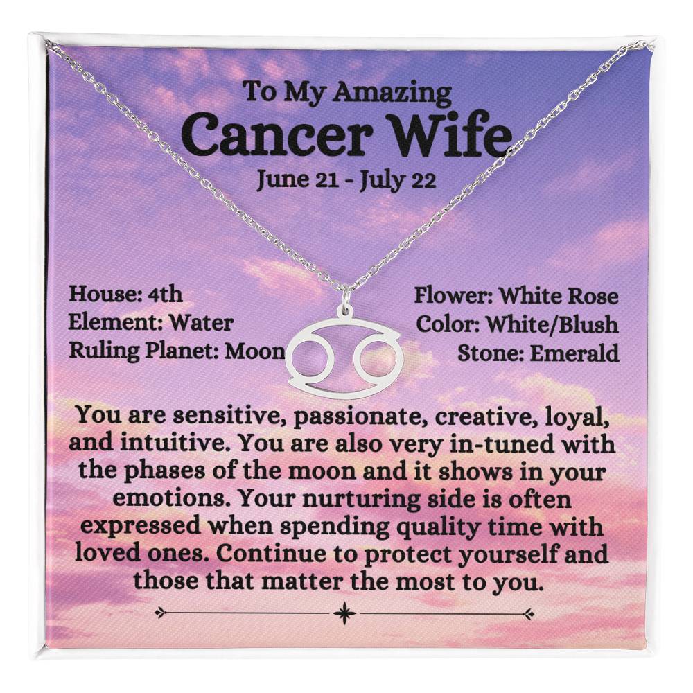 Zodiac Sign Cancer - Wife - Light Pink Sky