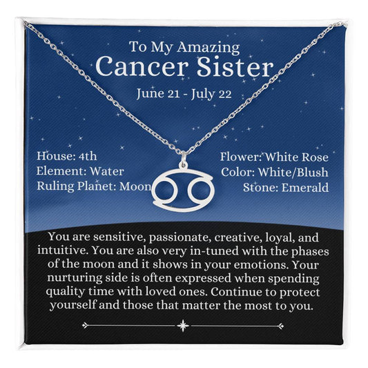 Zodiac Sign Cancer - Sister - Night Blue Sky