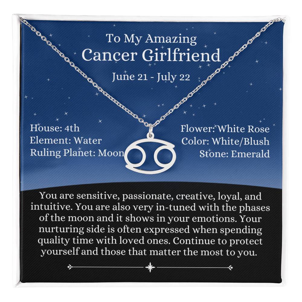 Zodiac Sign - Cancer Girlfriend - Night Blue Sky