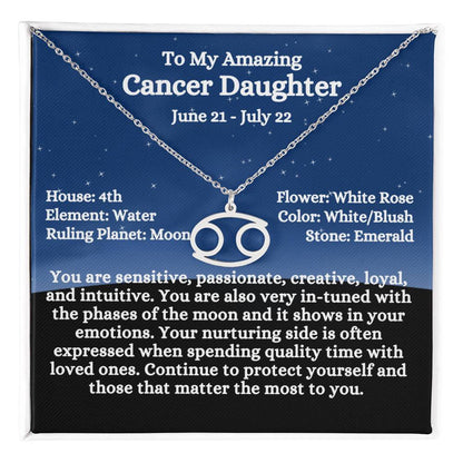 Zodiac Sign Cancer - Daughter - Night Blue Sky