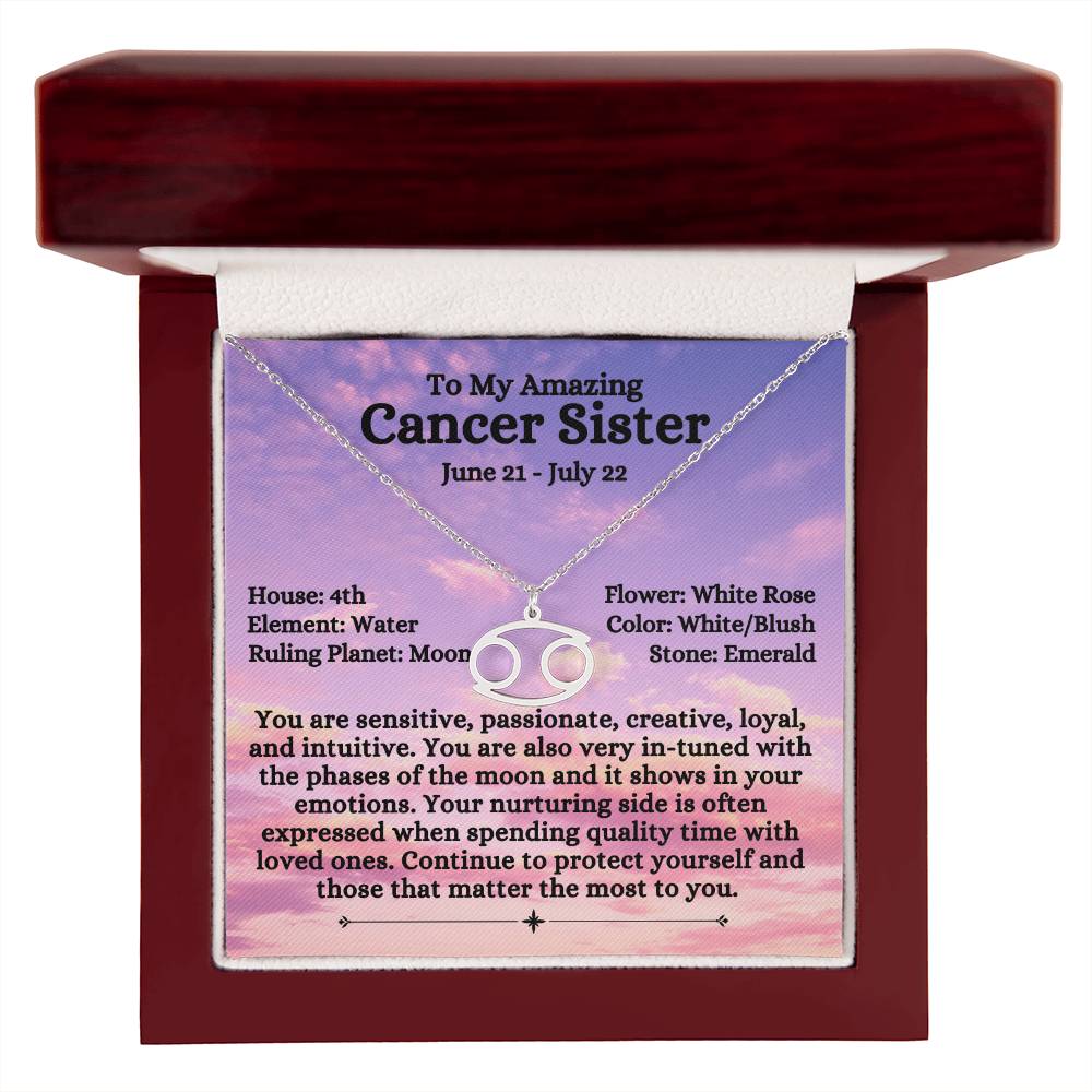 Zodiac Sign Cancer - Sister - Light Pink Sky