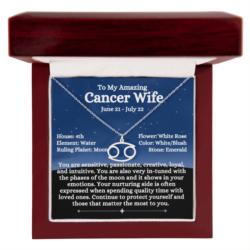 Zodiac Sign Cancer - Wife - Night Blue Sky