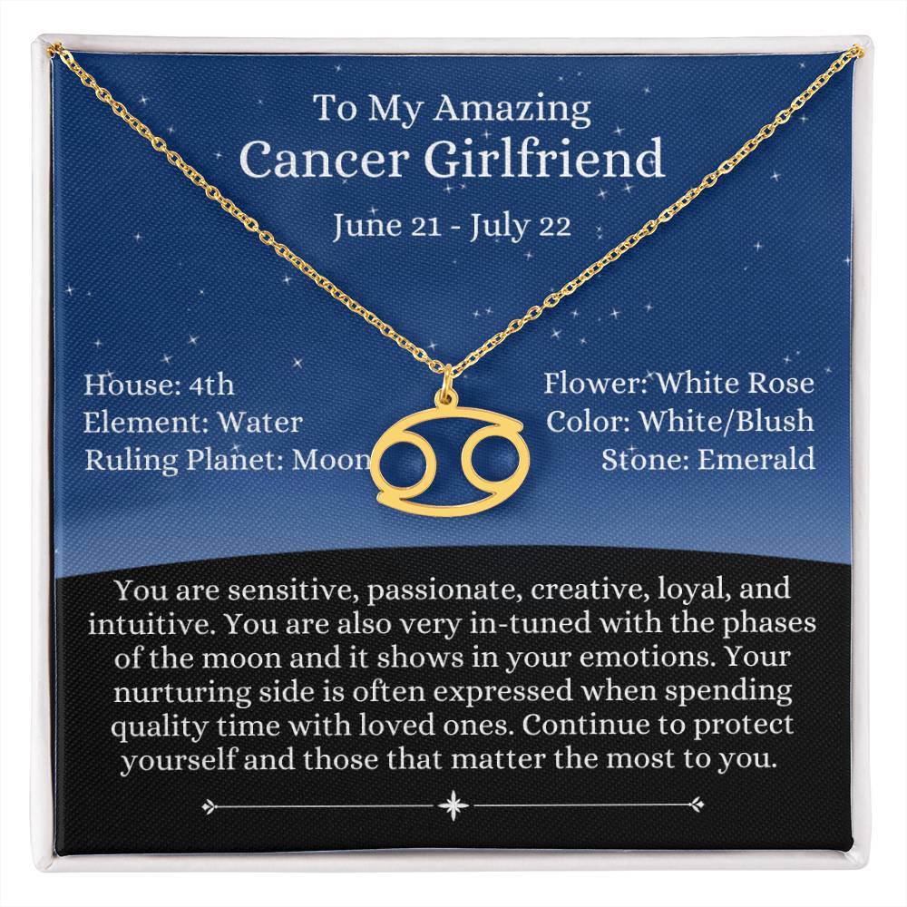 Zodiac Sign - Cancer Girlfriend - Night Blue Sky