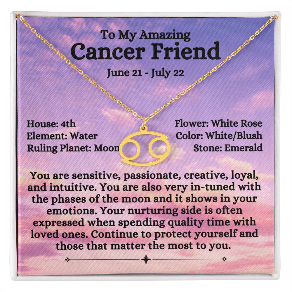 Zodiac Sign - Cancer Friend -Light Pink Sky