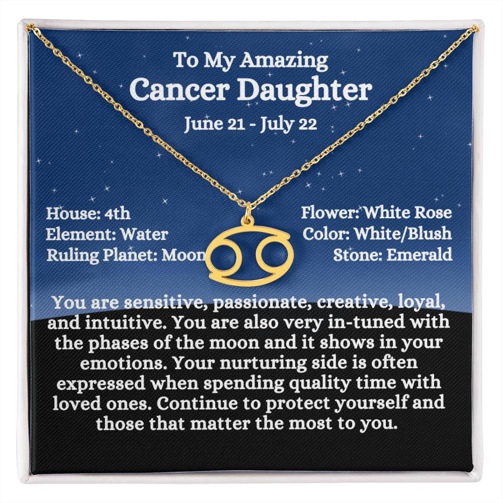 Zodiac Sign Cancer - Daughter - Night Blue Sky