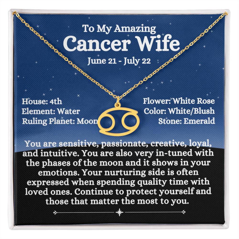 Zodiac Sign Cancer - Wife - Night Blue Sky